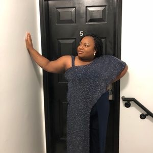 Women's Size 16 Navy Blue Formal Jumpsuit